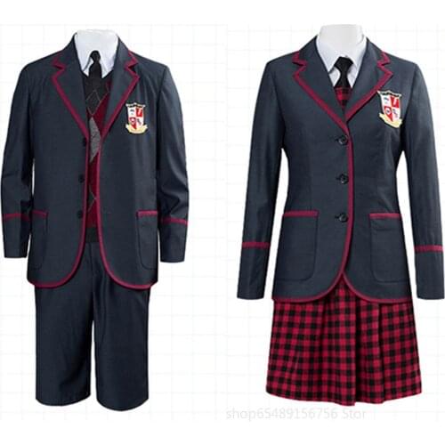 Anime Umbrella Academy School Uniform Vanya Allison Cosplay Costume Halloween Carnival Party Suits Girls Women Men Skirt Set