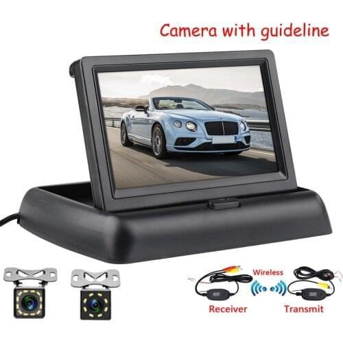 Car Rear View Camera Reversing Parking System Kit 4.3" inch TFT LCD Rearview Monitor Night Vision Backup Camera car LED screen