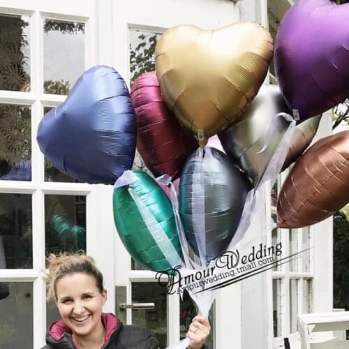 Free Shipping 50pcs 18inch Chrome Metallic Heart star round Helium Foil Balloon Birthday Party Supplies wedding Decor Air Globos