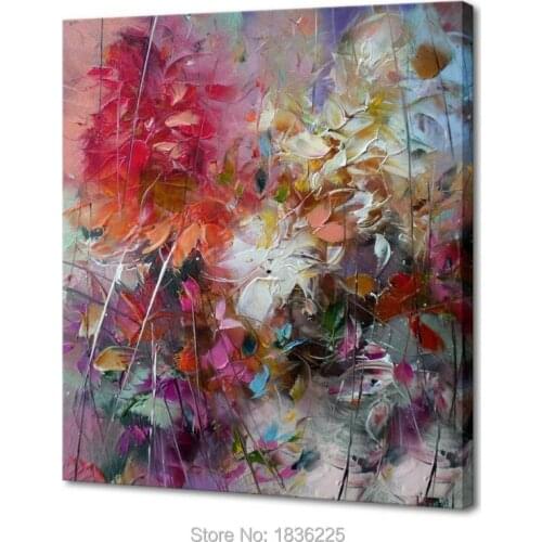 No Frame Pink Flowers Wall Art Picture Modern Home Living Room or Bedroom Decoration Canvas Flower Knife Painting Wall picture