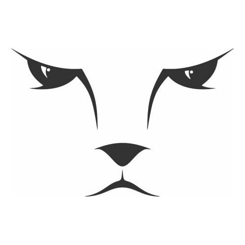 Faceless And Resentful Small Cat Car Decal Unhappy Cat Eyes Car Mural For Car Tires With Rim Removable FA684