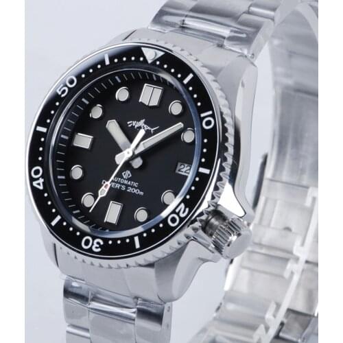 HEIMDALLR Sharkey Diver Watch Men Japan Skx007 Steel Dive Watches Mechanical C3 Luminous NH35A Sapphire Crystal
