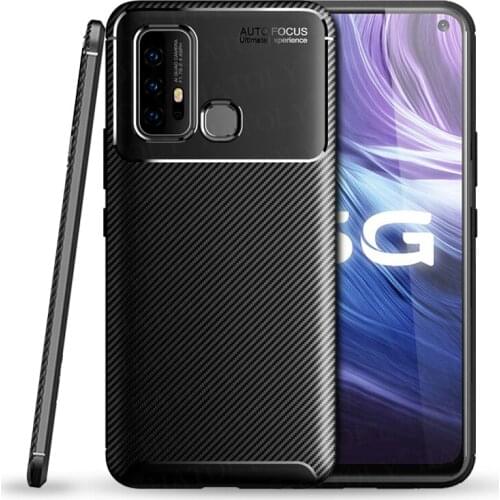For Vivo Z6 Case Cover Soft TPU Silicone Anti-knock Bumper Carbon Fiber Matte Back Cover For Vivo Z6 5G Phone Case For Vivo Z6