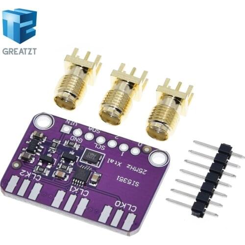DC 3V-5V CJMCU-5351 Si5351A Si5351 I2C Clock Generator Breakout Board Module Signal Generator Clock 8KHz-160MHz For Arduino