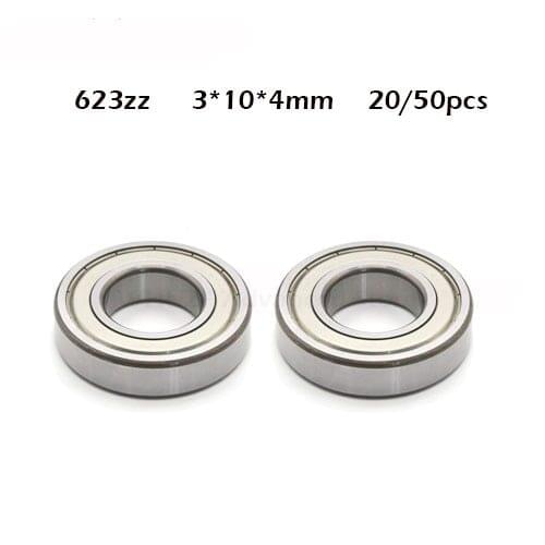 20/50PCS/lot 3D Printers Parts Flange Ball Bearing 623zz 623z 623ZZ 3*10*4mm Deep Groove Flanged Pulley Wheel