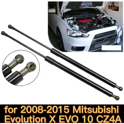 For Mitsubishi Evolution X EVO 10 CZ4A 2008-2015 Car Front Hood Bonnet Gas Struts Lift Support Shock Damper Charged Carbon Fiber