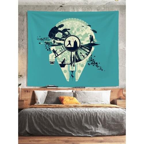 Spaceship Plane Blanket Wall Hanging Celestial Tapestry Decoration Home Hippie Wall Carpets Living Room Decor Kids Bedroom Gift