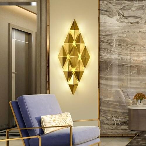 Nordic Creative LED Wall Lamp Bedroom Bedside Aisle Living Room Background Surface Mount 110V/220V Indoor Gold Decor Luminaire