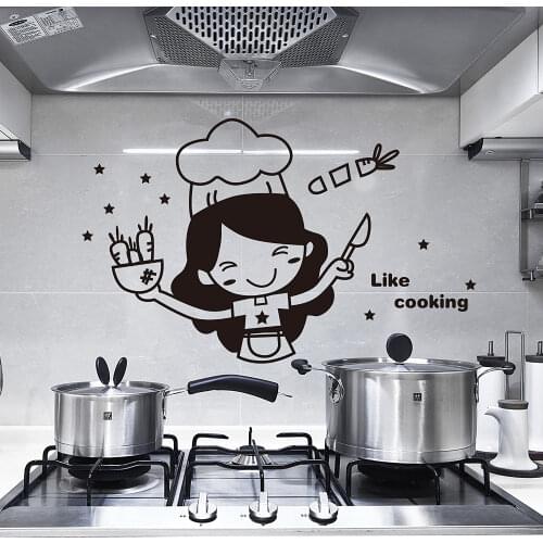 Kitchen Cook Wall Sticker DIY Wall Art Decal Decoration Removable Cabinet Door Wall Decal Mural House Decoration