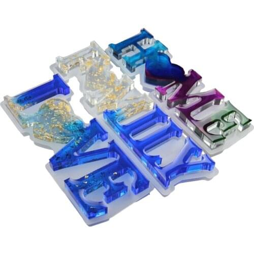 LOVE HOME FAMILY Letter DIY Crystal Epoxy Resin Mold for Resin Decorative Craft DIY Dice Mold Epoxy Resin Molds for Jewelry