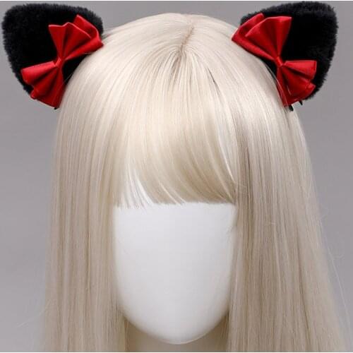 Cute Cat Ears Anime Cosplay Costume Props Kawaii Accessories Lolita Hairband Fur Headbands Clip Hair Accessories Ear Hair Band