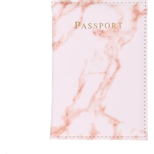 Hot Selling Mens Womens PU Leather Letter Passport Holder Wallet ID Bag Fashion Exquisite Marble Pattern Passport Cover