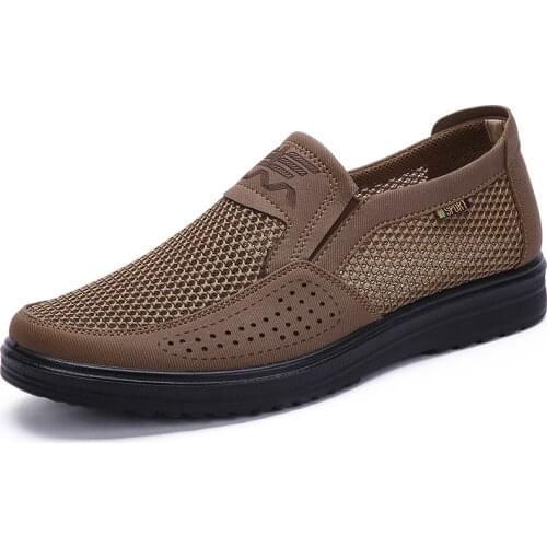 New Listed New Brand 2021 Men Casual Hot Sales High-End Shoes Summer Mesh for Men Super Light Flats Shoes Big Size # 38-48