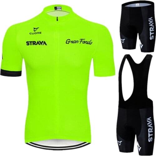STRAVA Pro Mens Cycling Jersey Set 2021 Summer Cycling Wear MTB Bike Clothes Team Bicycle Clothing Road Cycling Clothing Suit