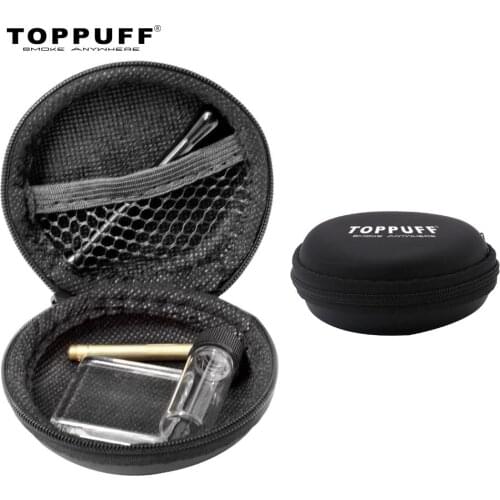 TOPPUFF Snuff Set Brass Snuff Spoon + Aluminum Snuff Straw Tube Sniffer + Glass Pill Bottle + Glass Pane Smoke Pipe Accessories