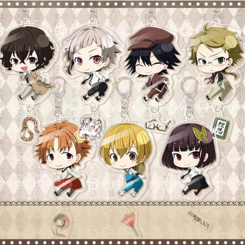 New Anime Bungo Stray Dogs Nakajima Atsushi Dazai Osamu Cosplay Keychain Kunikida Dubu Pendant Key ring Props Accessories