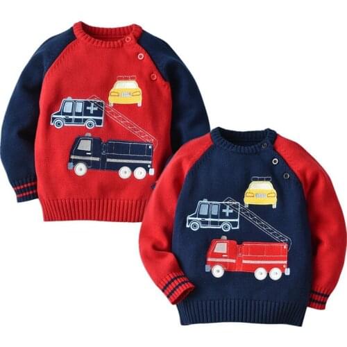 Autumn Winter Kids Boys Girls Long Sleeve Cartoon Car Sweater Children Clothing Baby Kids Boys Girls Pullover Sweaters