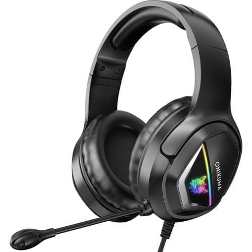 ONIKUMA X2 Wired Gaming Headset PC Stereo Over-ear Game Headphone with Noise Reduction Mic RGB Lights for PC Gamer