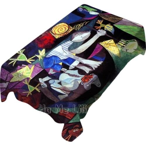 Picasso Night Fishing In Antibes Design Rectangle Tablecloth Picnic Bbq Kitchen Dining Decoration
