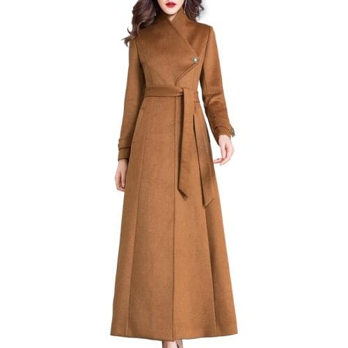 Plus size 3XL!Women Winter woolen Coat Autumn Winter New Slim Thick x-Long overcoat