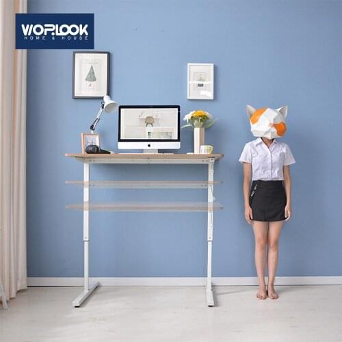 Adjustable Manual Lifting Ergonomics Simple Office Computer Table Bed Portable Laptop Can be Lifted Standing Desk 120*60 CM