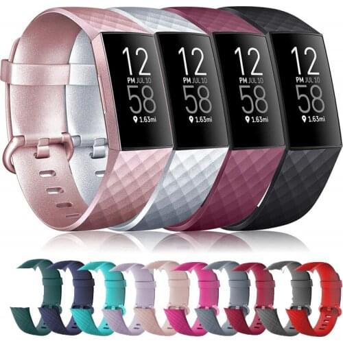 Silicone strap for Fitbit Charge 4 band Replacement watchband Charge4 SmartWatch Sport soft Bracelet Fitbit Charge 3 watch band