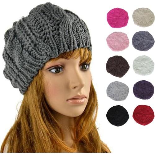 Cotton Winter Caps Fashion Women Knitted Hats Casual Skullies Beanies Warm Soft Solid Color Ski Caps Stretchy Autumn Bonnet