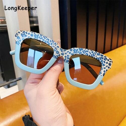Fashion Square Kids Sunglasses Boys Girls Baby Vintage Sun Glasses Children Leopard Double Color Eyewear Outdoors Goggle Shades
