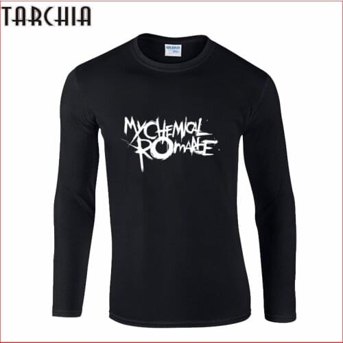 TARCHIA Brand Eur Size Free Shipping Long Sleeve Tee Punk Band My Chemical Romance Print Mens T-Shirt 100% Cotton Plus Homme
