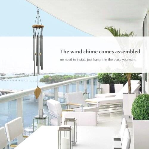 Wind Chimes Aluminum Tube Chimes Simple European Style Windbells Melodious Soothing Sound for Outdoor Indoor Backyard Decoration