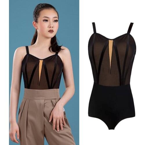 New Latin Dance Tops Adult Summer Dance Clothes Women Sexy Suspender Bodysuit Latin Practice Wear Ballroom Dance Shirts BL5965