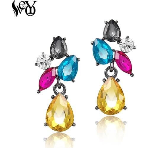 VEYO 2018 Brand New Fashion Elegant Crystal Earrings For Women Trendy Drop Earrings