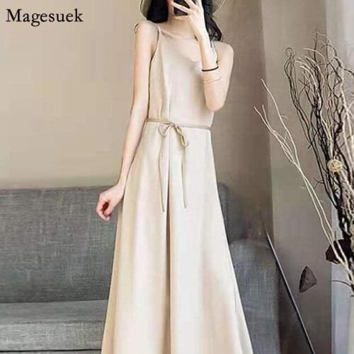 Summer Party Satin Slip Sexy Dress Women 2021 Korean Solid Backless Woman Long Dress Fashion Loose Elegant Dresses Vestido 14496