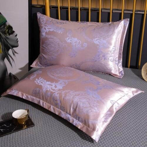 2pcs/lot Luxury Flower Jacquard Pillowcase 48x74cm Summer Cool Sleeping Pillow Cover Bedroom Decorative Pillow Case For Adult