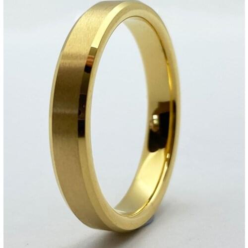 4mm Matte Brushed Tungsten Carbide Ring Durable Women Wedding Band Water Resistant Finger Jewelry Comfort Beveled Edges