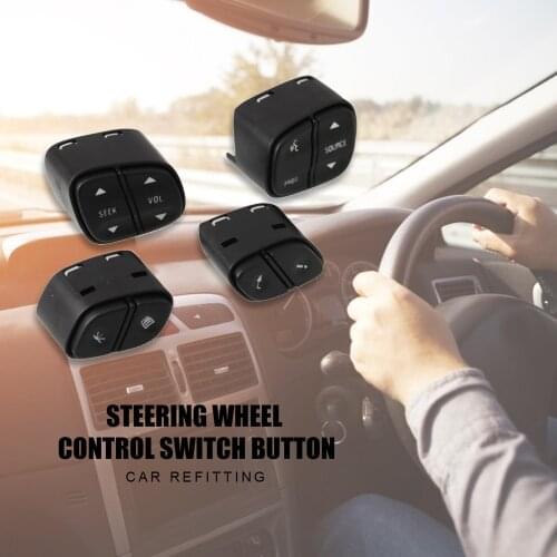 4Pcs SWC001 Durable Steering Wheel Control Switch Button Replacement Car Accessories 21997738 for Chevy Avalanche/Silverado