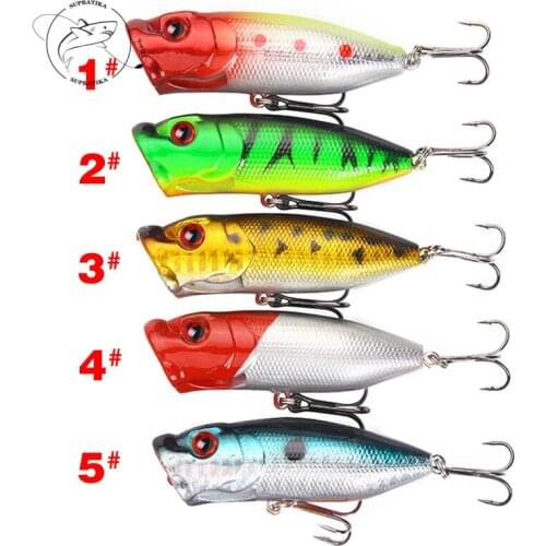 5Pcs/lot 11.8g/6.5cm Popper Bait Fishing Minnow Lures Wobblers Artificial Sea Fishing Hard Bait With 2 Treble Hook