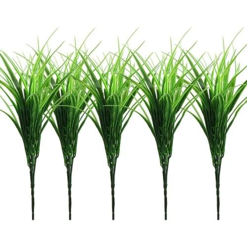 7 Frok Plastic Simulation Orchid Grass 42cm Simulation Aquatic Flower Arrangement with Grass Decorative Plant