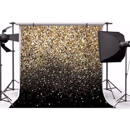 Glitter Backdrop Photography Golden Abstract Black Birthday Party Background For Photo Shooting Photocall Photophone