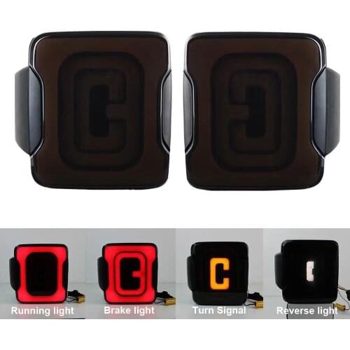 Smoke Black Led Tail Lights Plug and Play for Jeep for Wrangler JK 2007-2015 lantsun