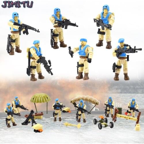 6 PCS/Set Bricks Blocks Military Soldier Action Figure Kids Toys Mini Blocks Lego Movable Joints Models DIY Funny Gift for Boys