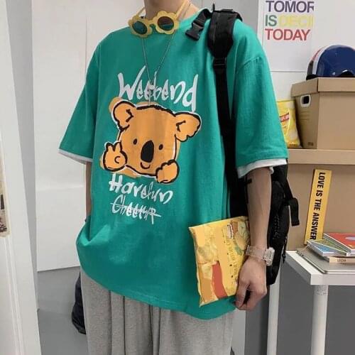 Graphic T Shirts High Street O-Neck T-shirt Harajuku Shirts Preppy Style Kawaii Clothing Summer Casual Loose Short Sleeve Top