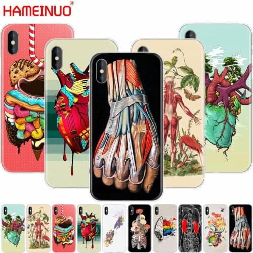 HAMEINUO Medical Human Organs Brain Meridian Kidney Art Fashion cell phone Cover case for iphone X 8 7 6 4 4s 5 5s SE 5c 6s plus