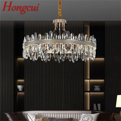 Hongcui Chandelier Pendant Lamp Postmodern Creative Crystal Light Fixture for Home Living Dining Room