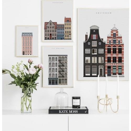 Paintings for Interior Nordic Canvas Wall Art Buildings City Landscape Posters On Wall Loft Picture for Home Design Room Decor