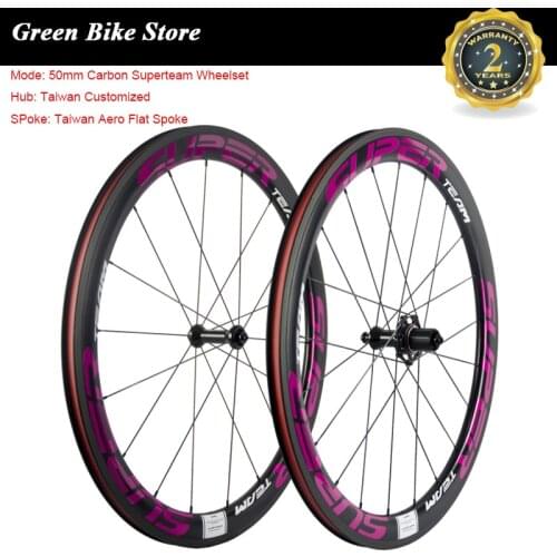 SUPERTEAM Cycling Bicycle Wheel 50mm Carbon Clincher Wheelset Customized Hub 25mm Width UD Matte Road Bike Carbon Wheel