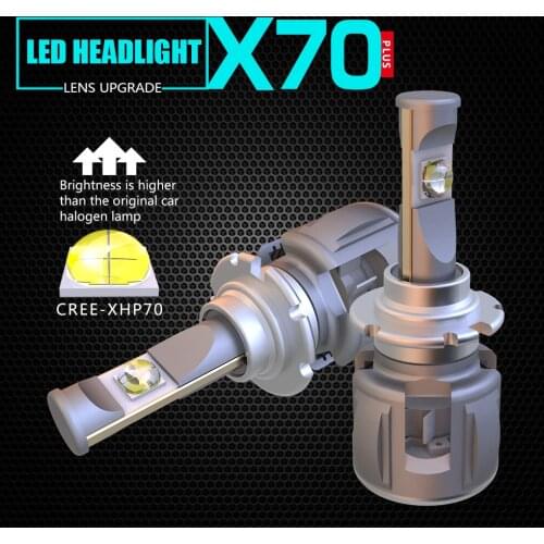 1 Set D1S D2S D3S D4S 60W 7800LM X70 LED Headlight Kit Front Lens Lamps Bulbs XHP-70 4SMD Chips Turbo Fan White 6K 120W 15600lm