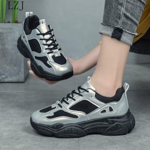 2020 Women Shoes New Chunky Sneakers For Women Vulcanize Shoes Casual Fashion Mixed Colors lace-up Platform Sneakers 35-40