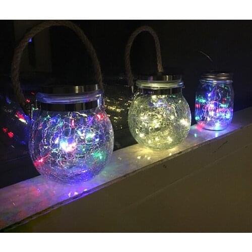 Round Waterproof Garden Night Light Solar Garden Light Balcony Party Yard Decoration Crystal Star Night Light Glass Chandelier