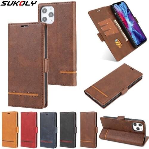 Magnetic PU Leather Flip Wallet Case For iPhone 12 Mini 11 12 Pro Max XS Max XR X 8 7 6 6s Plus Card Slots Full Shockproof Cover